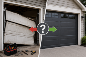 Broken Garage Door Should You Repair It or Replace It A Monroe Homeowner's Guide