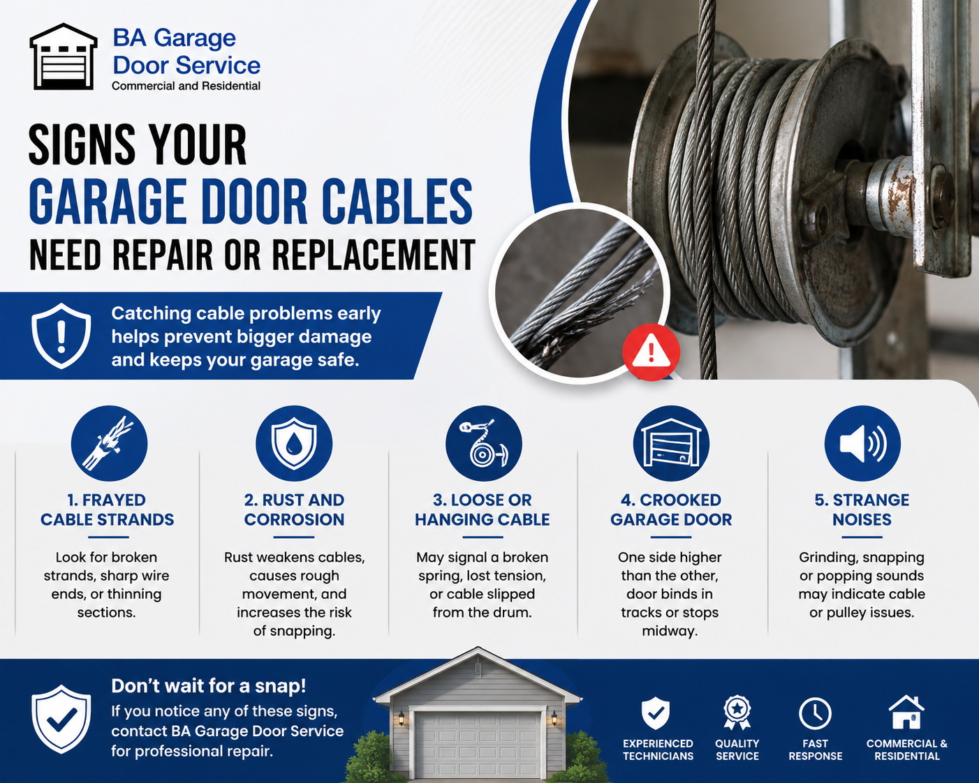Common Signs Your Garage Door Cables Need Repair or Replacement